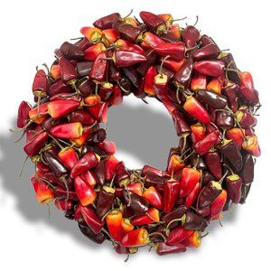 Kitchen Decor Wreath Realistic Red Pepper Dining Home Decor Artificial